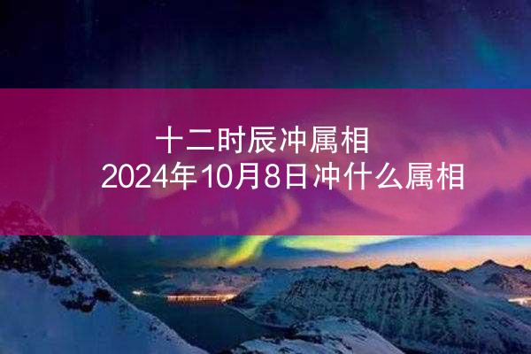 十二时辰冲属相 2024年10月8日冲什么属相