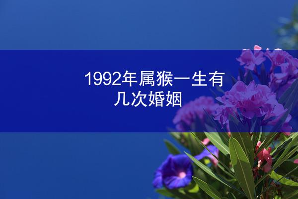 1992年属猴一生有几次婚姻