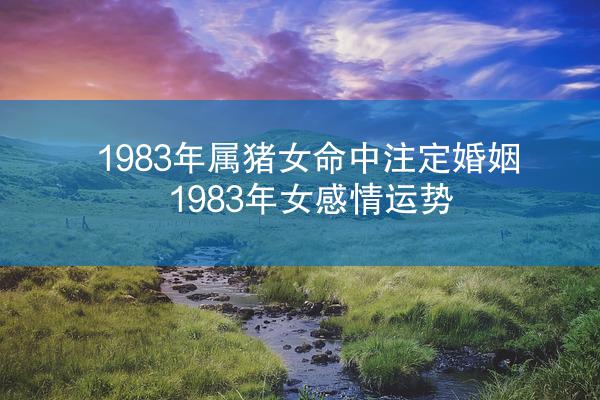 1983年属猪女命中注定婚姻 1983年女感情运势