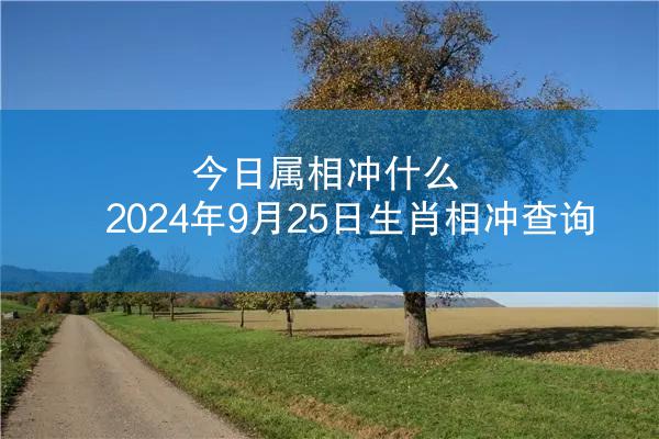 今日属相冲什么 2024年9月25日生肖相冲查询