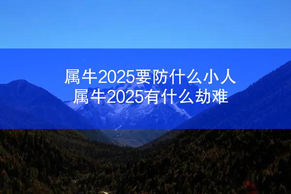 属牛2025要防什么小人 属牛2025有什么劫难