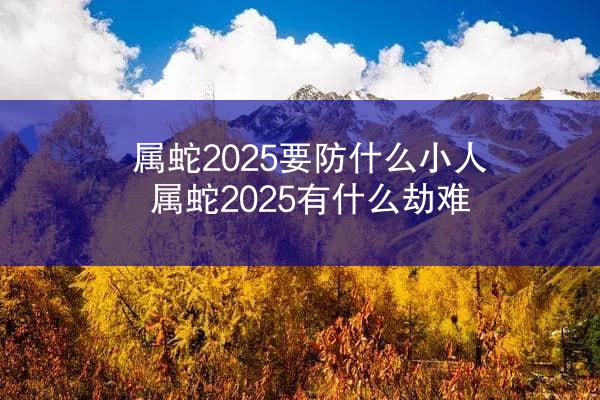 属蛇2025要防什么小人 属蛇2025有什么劫难