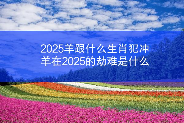 2025羊跟什么生肖犯冲 羊在2025的劫难是什么