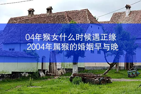 04年猴女什么时候遇正缘 2004年属猴的婚姻早与晚