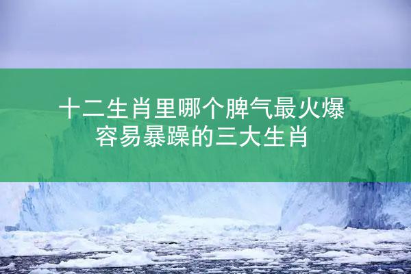 十二生肖里哪个脾气最火爆 容易暴躁的三大生肖