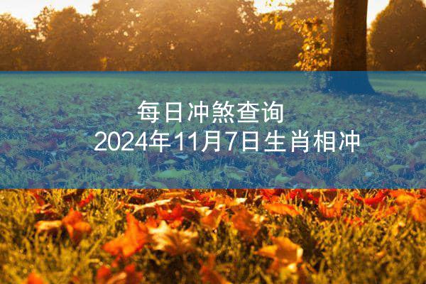 每日冲煞查询 2024年11月7日生肖相冲