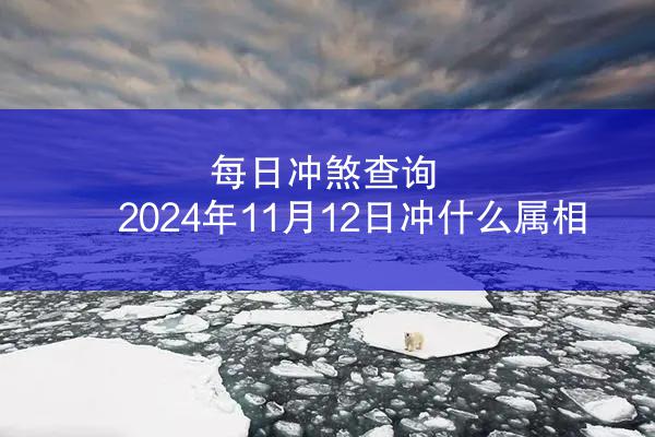 每日冲煞查询 2024年11月12日冲什么属相