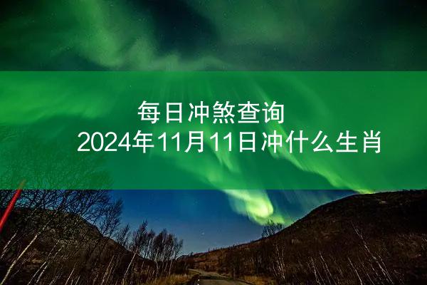 每日冲煞查询 2024年11月11日冲什么生肖